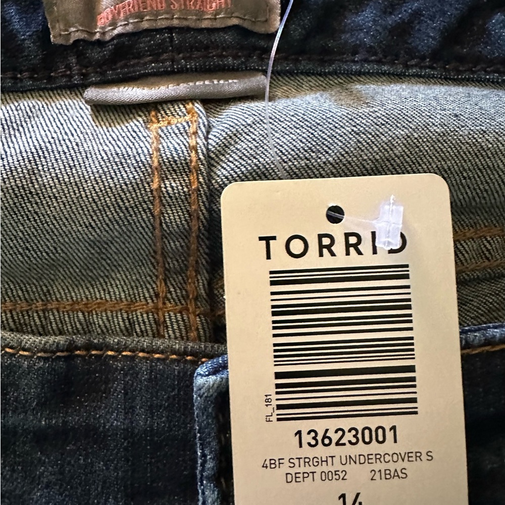 Torrid Dark Blue Straight Leg Jeans - Picture 2 of 5